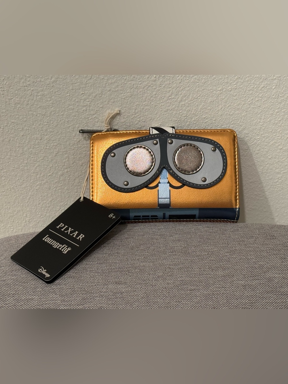 NWT Loungefly Disney Pixar WALL-E Metallic WALL-E Mini Backpack and Wallet - Picture 7 of 9